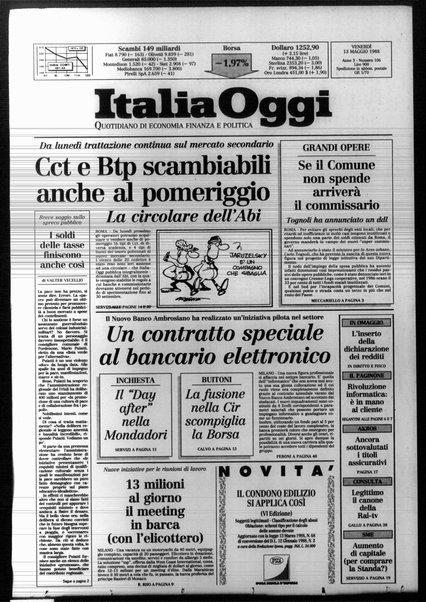 Italia oggi : quotidiano di economia finanza e politica